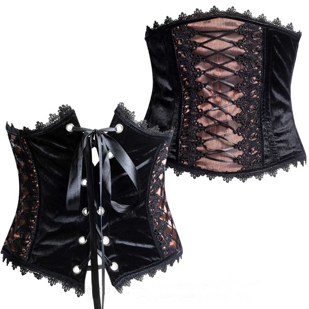 Sinister - K062 Underbust corset - Bronze coloured/Black
